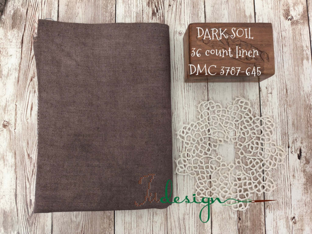 36 count DARK SOIL hand dyed linen - xJuDesign