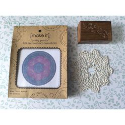 Blue Floral Brooch [make it] felt embroidery brooch kit