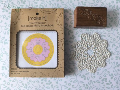 Yellow Floral Brooch [make it] felt embroidery brooch kit